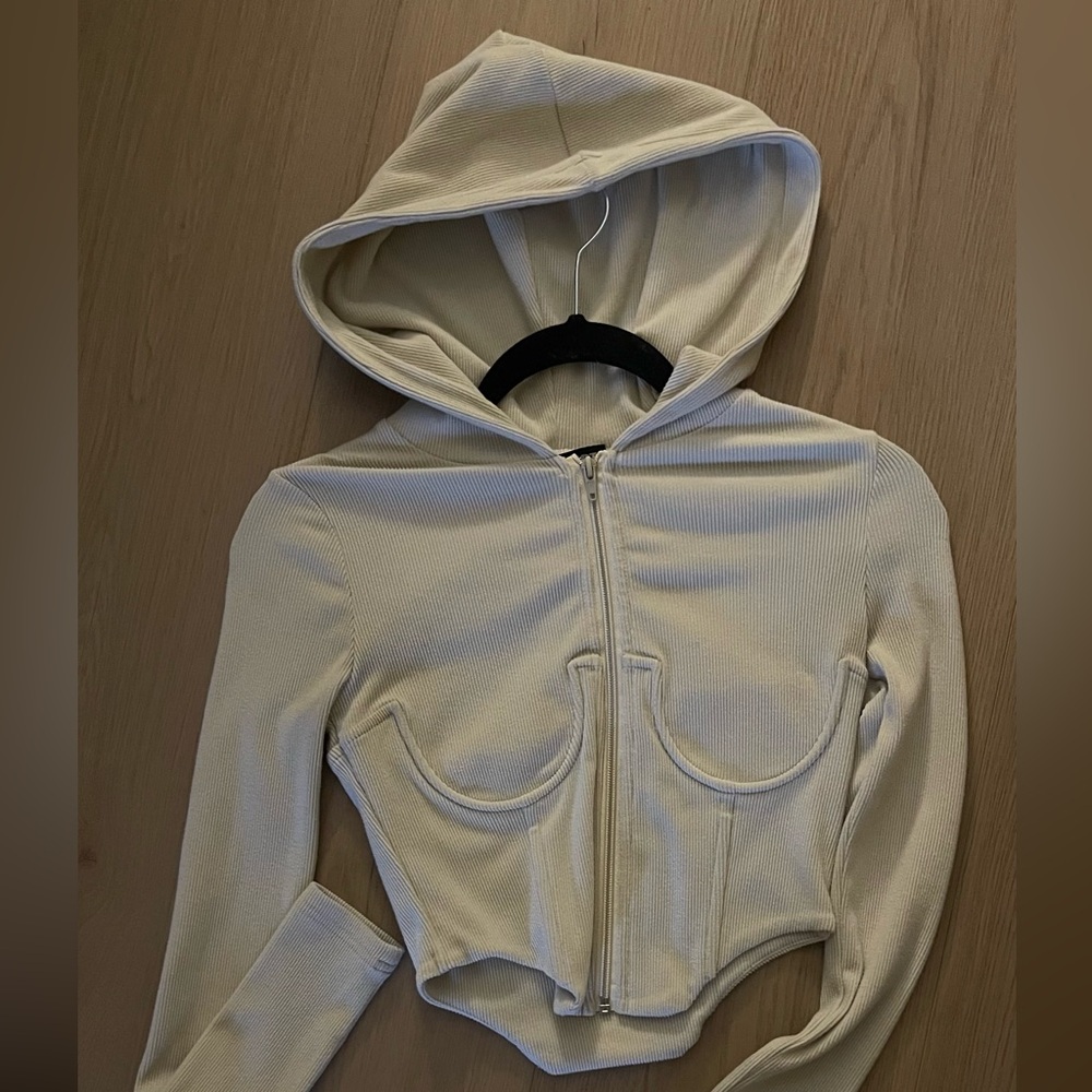 Cream Hooded Women's Sweatshirt